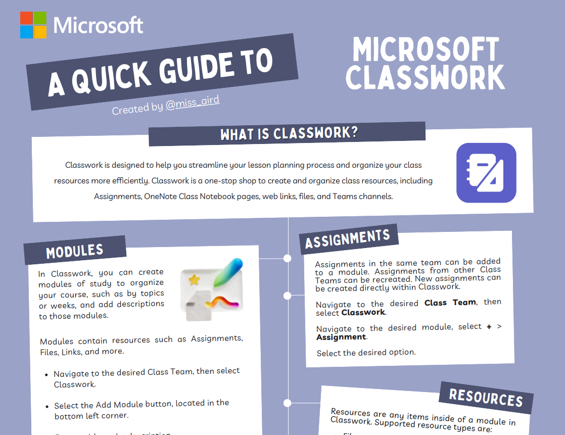 Screenshot of classwork.