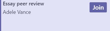 Screenshot that shows Join button from calendar meeting.