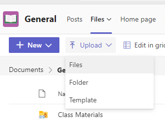 Screenshot of upload.