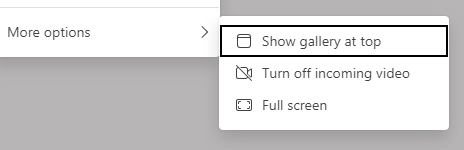 Screenshot of view options.