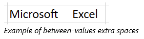 Screenshot that shows an example of between-values extra spaces.