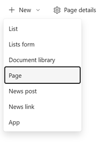 Add a page from site home