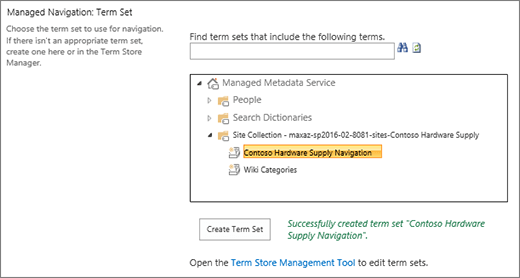 Select a term set