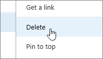 Delete menu item on the ellipse menu