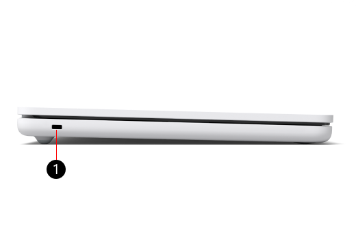 A closed Surface Laptop SE with numbers near the lock feature.