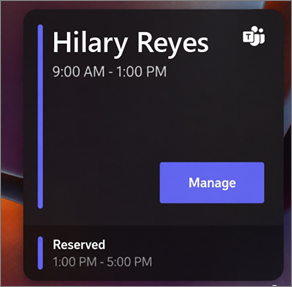 desk hub showing a calendar with a reserved signal