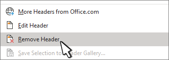 Remove header button
